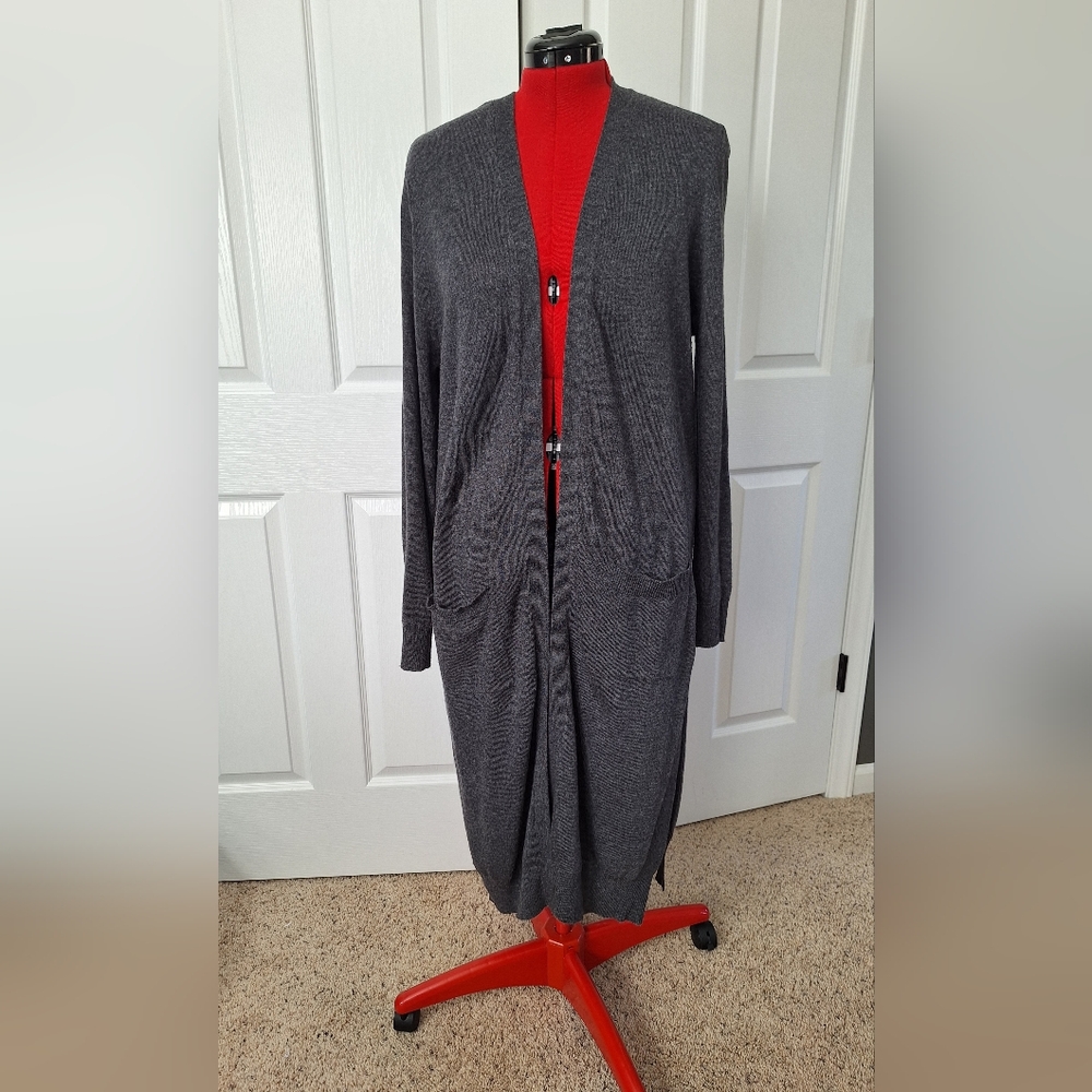 Matty M Charcoal Open Cardigan